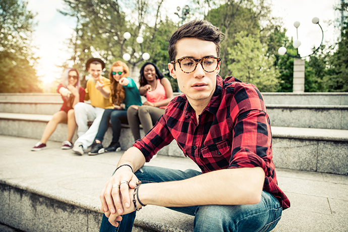 Boy being bullied in school
